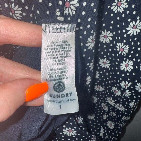 Sundry Ditsy Floral Wrap Jumpsuit - Navy 1/S - Picture 12 of 13